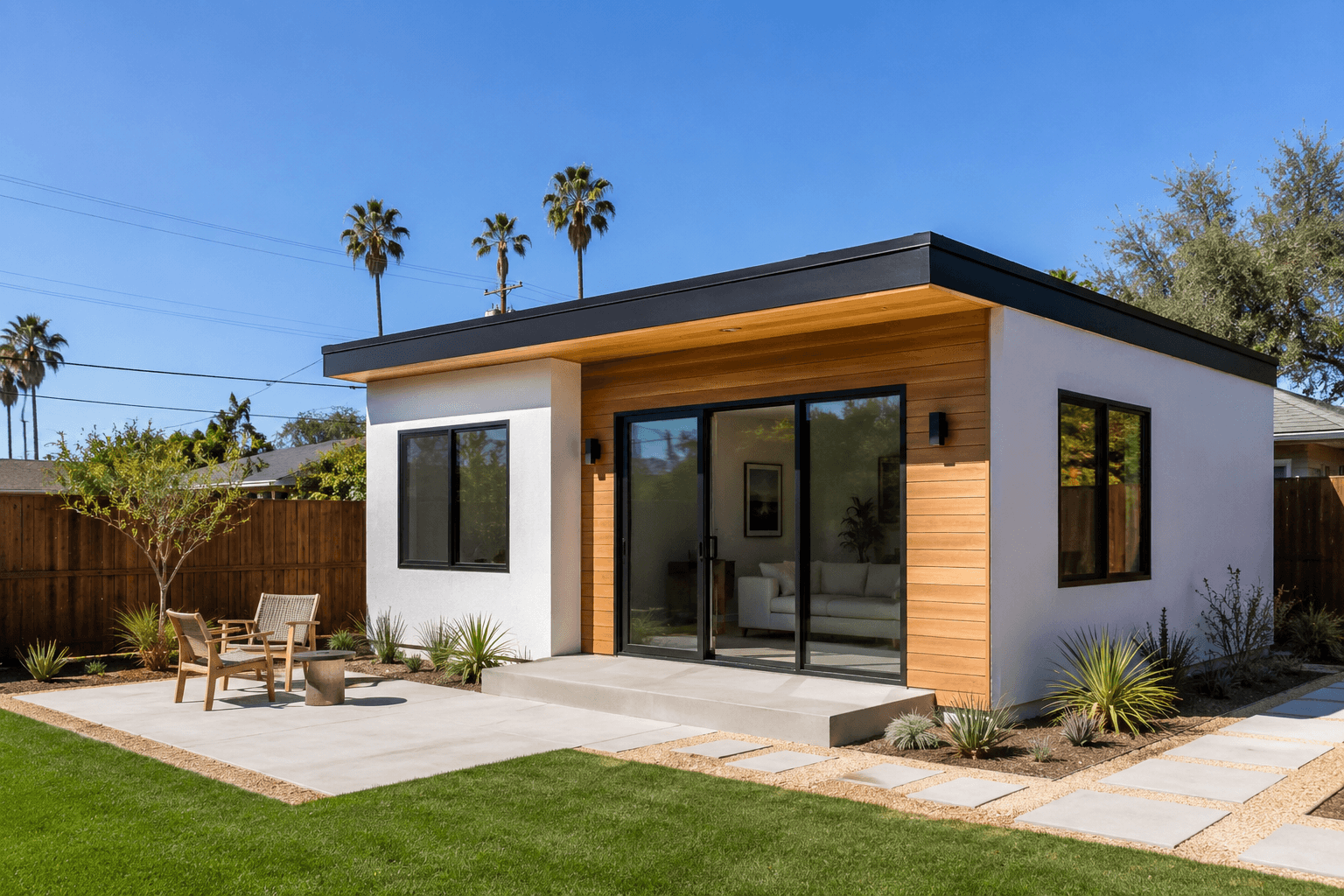 Detached ADU construction San Diego backyard