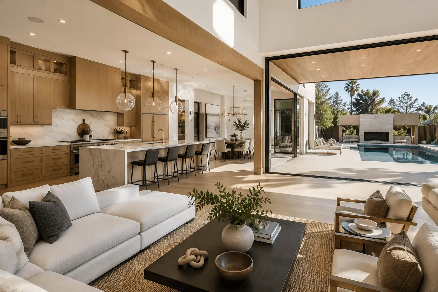 Luxury home remodeling San Diego open plan living kitchen