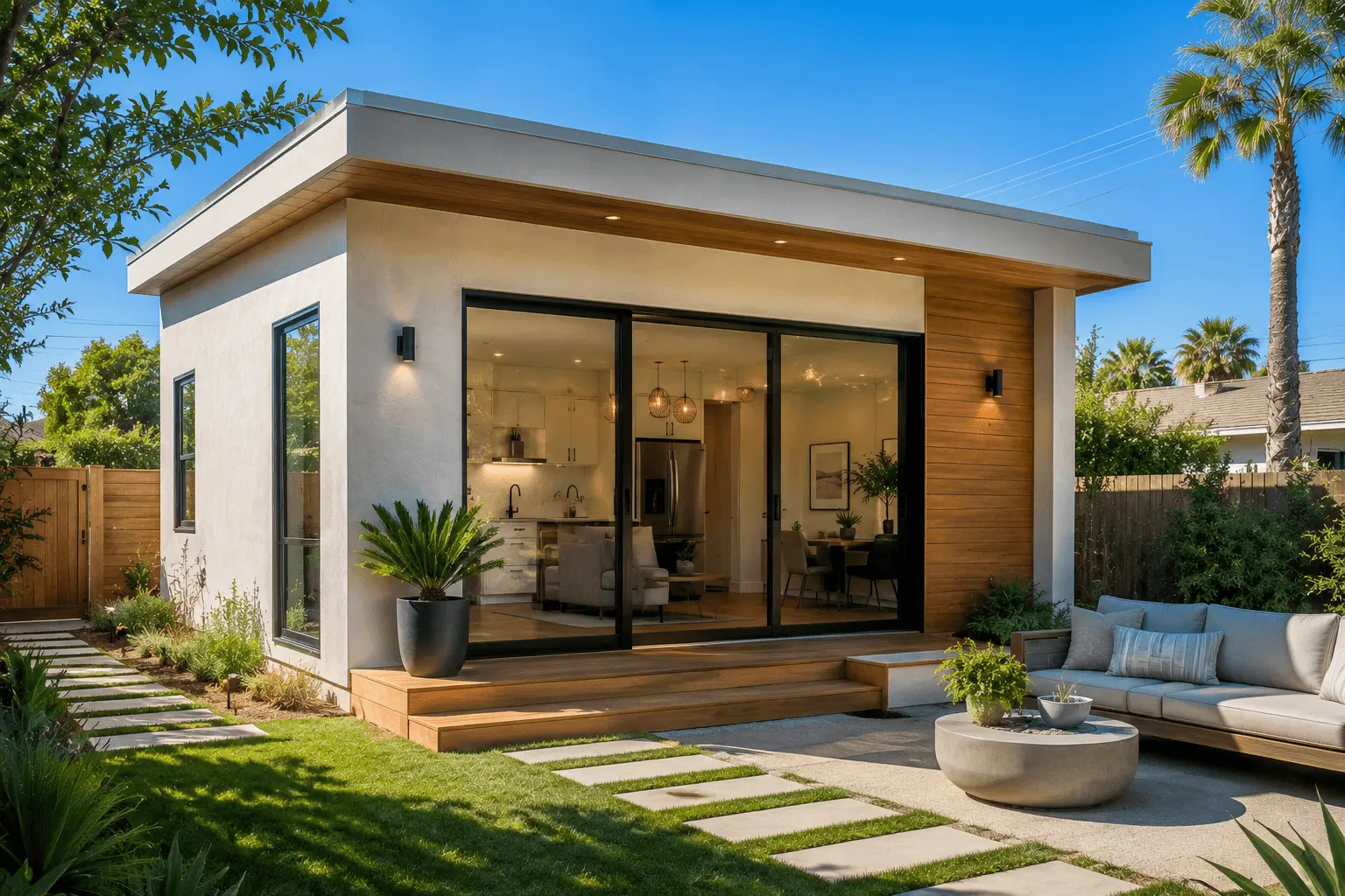 Modern detached ADU in San Diego backyard built by design-build contractor