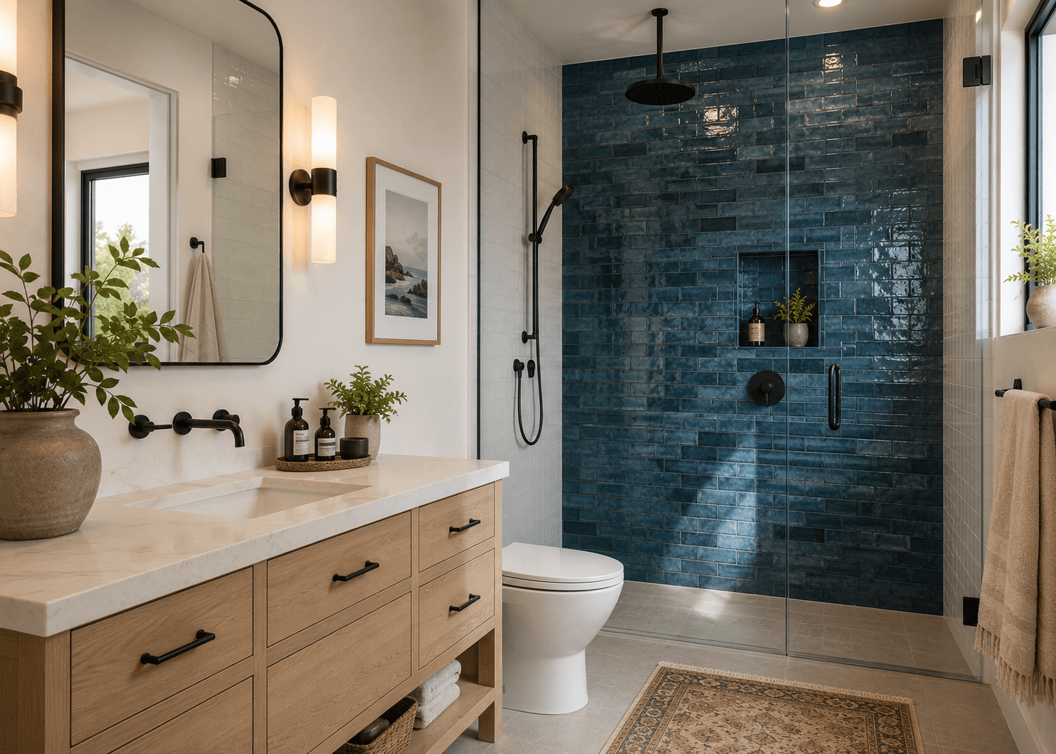 Statement tile bathroom remodel San Diego