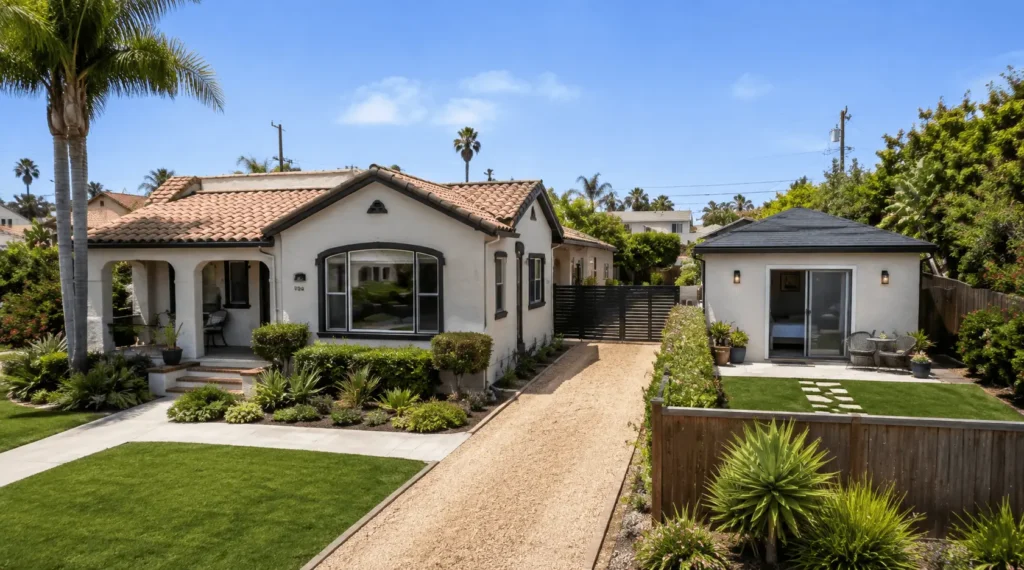 ADU vs room addition in San Diego - property showing main house and detached ADU by Elements Design & Build