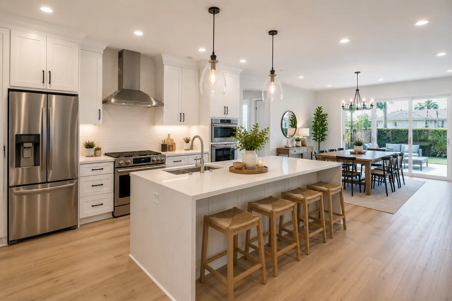 Best kitchen upgrades for resale in San Diego - open plan modern kitchen with island by Elements Design & Build